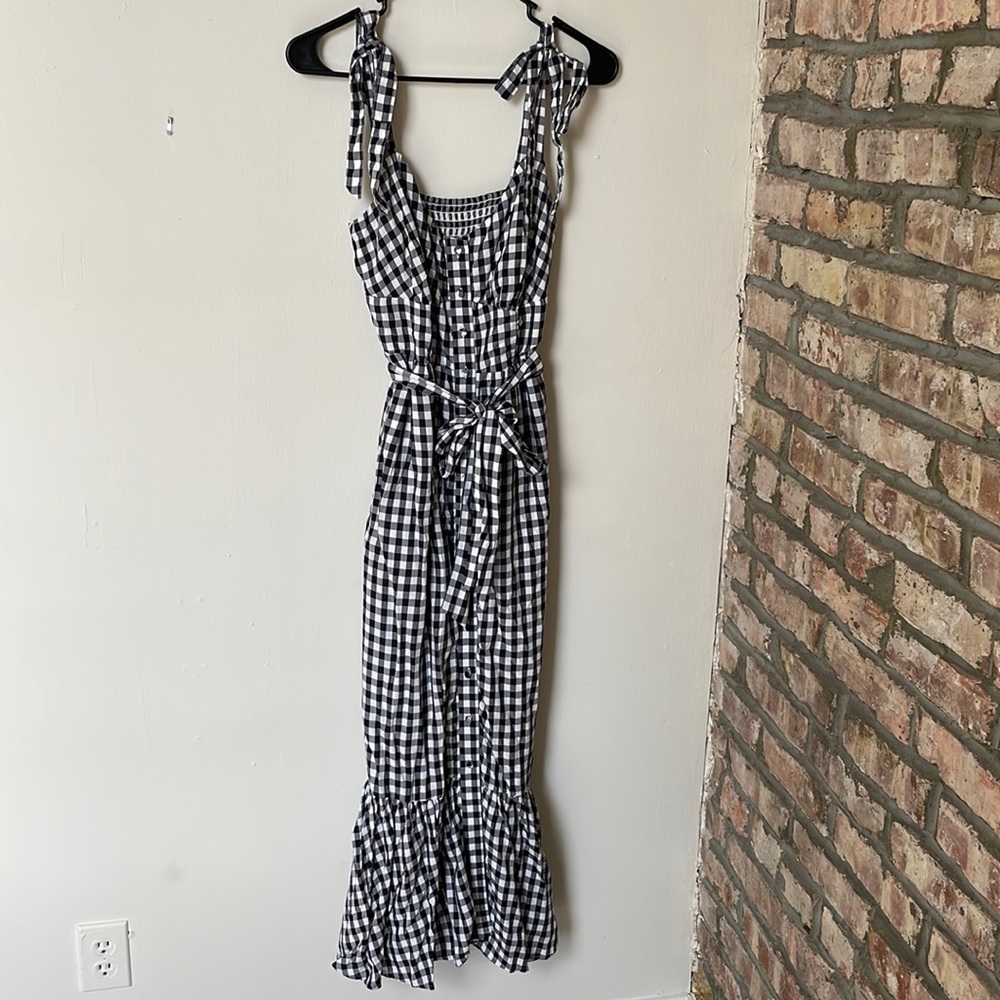 J.Crew navy gingham dress